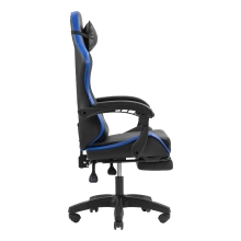 Silla gamer Mars Gaming MGCXBBL negra y azul reclinable, reposabrazos ajustable, reposapiés, cojines