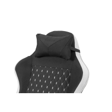 Silla gamer Mars Gaming MGCXFGRBL negra y blanca reclinable, reposabrazos ajustable, reposapiés, cojines