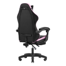 Silla gamer Mars Gaming MGCXFGRBL negra y rosa reclinable, reposabrazos ajustable, reposapiés, cojines
