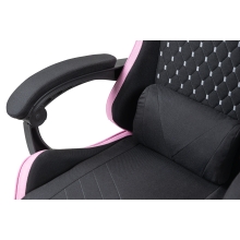 Silla gamer Mars Gaming MGCXFGRBL negra y rosa reclinable, reposabrazos ajustable, reposapiés, cojines