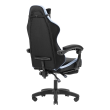 Silla gamer Mars Gaming MGCXFGRBL negra y azul reclinable, reposabrazos ajustable, reposapiés, cojines