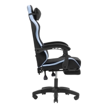 Silla gamer Mars Gaming MGCXFGRBL negra y azul reclinable, reposabrazos ajustable, reposapiés, cojines
