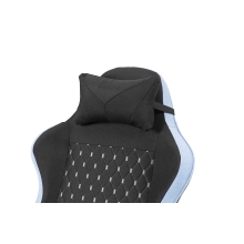 Silla gamer Mars Gaming MGCXFGRBL negra y azul reclinable, reposabrazos ajustable, reposapiés, cojines