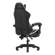 Silla gamer Mars Gaming MGCXBBL negra y blanca reclinable, reposabrazos ajustable, reposapiés, cojines