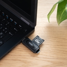 Lector de tarjetas Tooq USB-A 3.0 SD/TF negro