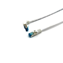 LATIGUILLO APANTALLADO S/FTP CAT6A CONECTOR ANGULO RECTO LIBRE HALOGENOS 1M COLOR BLANCO