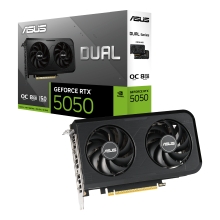 VGA ASUS GEFORCE DUAL RTX5050 OC 8GB DDR6 3xDP 1xHDMI 2647MHz CUDA 2560 128BIT DUAL FAN