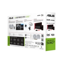 VGA ASUS GEFORCE DUAL RTX 5060 TI OC 16GB DDR7 3xDP 1xHDMI 2602 MHz CUDA 4608 128BIT DUAL FAN BLANCO