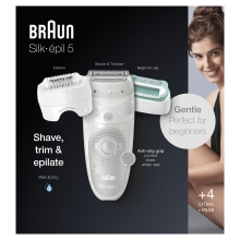 DEPILADORA BRAUN SILK-EPIL SES5625 2 VELOCIDADES SISTEMA 28 PINZAS 2 ACESORIOS USO EN HUMEDO Y SECO