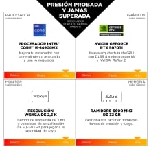 Portatil hp omen gaming 16 - am0042ns 16 pulgadas core 7 - 240h -  32gb -  ssd 1tb -  nvidia gforce rtx5070 -  freedos -  blanco ceramica