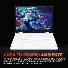 Portatil hp omen gaming 16 - am0042ns 16 pulgadas core 7 - 240h -  32gb -  ssd 1tb -  nvidia gforce rtx5070 -  freedos -  blanco ceramica