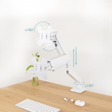 TooQ DB1334TNR-W soporte para monitor 86,4 cm (34") Escritorio Blanco