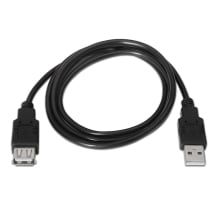 Cable Alargador USB 2.0 Aisens - USB Macho-USB Hembra/ Hasta 2.5W/ 60Mbps/ 1.8m/ Negro