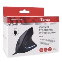 MOUSE VERTICAL EQUIP ERGONOMICO  USB 6 BOTONES 3200DPI  COLOR NEGRO