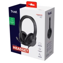 HEADSET TRUST AYDA MAX COLOR NEGRO JACK 3.5mm CABLE 1,8m