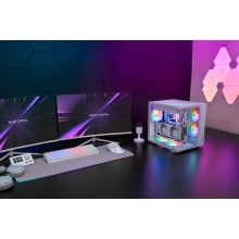 CAJA ATX CUBE MARS GAMING MCVONEW BLANCO CRISTAL CONTINUO GPU 334mm 1x3.5 2x2.5