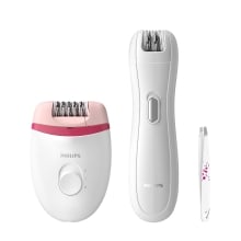 DEPILADORA PHILIPS SATINELLE ESSENTIAL BRP506/00 COMPACTA CON CABLE INCLUYE RECORTADOR Y PINZAS