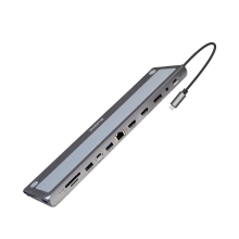 Ewent EW1150 base para portátil y replicador de puertos Alámbrico USB 3.2 Gen 1 (3.1 Gen 1) Type-C Aluminio