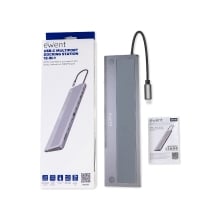 Ewent EW1150 base para portátil y replicador de puertos Alámbrico USB 3.2 Gen 1 (3.1 Gen 1) Type-C Aluminio
