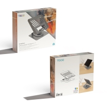 TooQ Soporte Elevador con rotación 360° y ajustable, para dispositivos de 11-17, Color Gris Oscuro