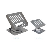 TooQ Soporte Elevador con rotación 360° y ajustable, para dispositivos de 11-17, Color Gris Oscuro