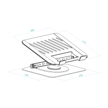 TooQ Soporte Elevador con rotación 360° y ajustable, para dispositivos de 11-17, Color Gris Oscuro