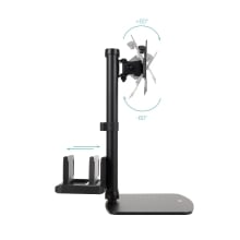 TooQ Soporte de mesa para pantallas 17-27 con soporte integrado para CPU Ligera