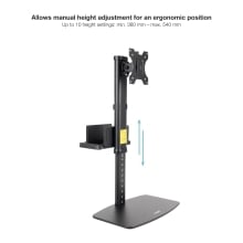 TooQ Soporte de mesa para pantallas 17-27 con soporte integrado para CPU Ligera