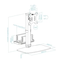 TooQ Soporte de mesa para pantallas 17-27 con soporte integrado para CPU Ligera