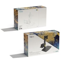 TooQ Soporte de mesa para pantallas 17-27 con soporte integrado para CPU Ligera