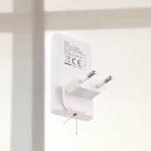 TooQ Cargador de viaje Tipo C y Tipo A, GaN 65W, USB-C/PD + USB-A/QC, Blanco