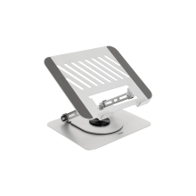 TooQ Soporte Elevador con rotación 360° y ajustable, para dispositivos de 11-17, Color Plata