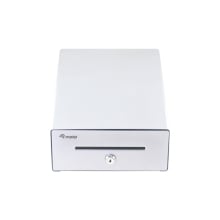 TPV CAJON PORTAMONEDAS EQUIP  ALUMINIO APERTURA MANUAL Y AUTOMATICA CONECTOR RJ11 COLOR PLATA