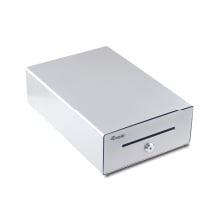 TPV CAJON PORTAMONEDAS EQUIP  ALUMINIO APERTURA MANUAL Y AUTOMATICA CONECTOR RJ11 COLOR PLATA