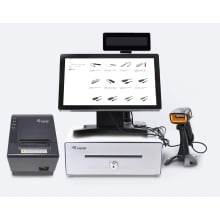 TPV CAJON PORTAMONEDAS EQUIP  ALUMINIO APERTURA MANUAL Y AUTOMATICA CONECTOR RJ11 COLOR PLATA