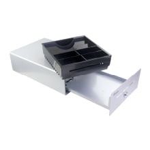 TPV CAJON PORTAMONEDAS EQUIP  ALUMINIO APERTURA MANUAL Y AUTOMATICA CONECTOR RJ11 COLOR PLATA