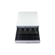 TPV CAJON PORTAMONEDAS EQUIP APERTURA MANUAL Y AUTOMATICA CONECTOR RJ11 COLOR BLANCO