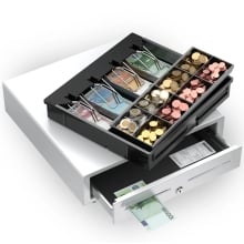 TPV CAJON PORTAMONEDAS EQUIP APERTURA MANUAL Y AUTOMATICA CONECTOR RJ11 COLOR BLANCO