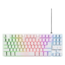 TECLADO MOUSE Y ALFOMBRILLA TRUST GAMING GXT 794 BLANCO RGB RATON WIRELESS 4800DPI TECLADO CABLE