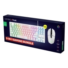 TECLADO MOUSE Y ALFOMBRILLA TRUST GAMING GXT 794 BLANCO RGB RATON WIRELESS 4800DPI TECLADO CABLE