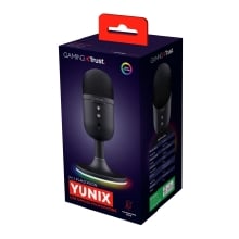MICROFONO TRUST GXT 234 YUNIX NEGRO USB CABLE 180cm RGB SALIDA AURICULARES BOTON MUTE