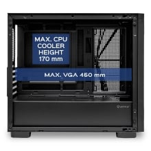 CAJA MICROATX UNYKA REVELAT MESH EDGE GPU 450mm 1x3.5 1x2.5 COLOR NEGRO