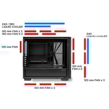 CAJA MICROATX UNYKA REVELAT MESH EDGE GPU 450mm 1x3.5 1x2.5 COLOR NEGRO