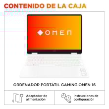 Portatil hp omen gaming 16 - am0046ns 16 pulgadas i9 - 14900hx -  32gb -  ssd 1tb -  nvidia gforce rtx5060 -  freedos -  blanco ceramica