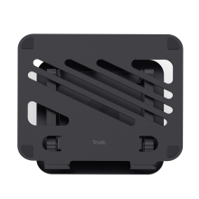 SOPORTE DE PORTATIL TRUST ZEFF METALICO COLOR NEGRO PLEGABLE GIRATORIO HASTA 16" 10Kg