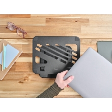 SOPORTE DE PORTATIL TRUST ZEFF METALICO COLOR NEGRO PLEGABLE GIRATORIO HASTA 16" 10Kg