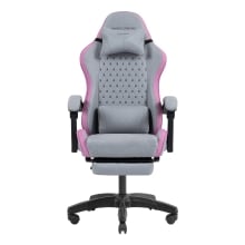 SILLA GAMER MARS GAMING MGCXFSPK FABRIC RECLINABLE REPOSAPIES EXTENSIBLE DISEÃO TEXTIL ROSA PLATA