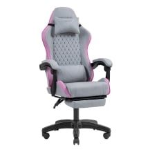 SILLA GAMER MARS GAMING MGCXFSPK FABRIC RECLINABLE REPOSAPIES EXTENSIBLE DISEÃO TEXTIL ROSA PLATA