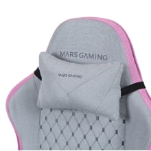 SILLA GAMER MARS GAMING MGCXFSPK FABRIC RECLINABLE REPOSAPIES EXTENSIBLE DISEÃO TEXTIL ROSA PLATA