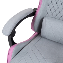 SILLA GAMER MARS GAMING MGCXFSPK FABRIC RECLINABLE REPOSAPIES EXTENSIBLE DISEÃO TEXTIL ROSA PLATA